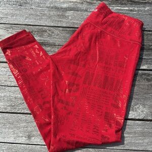 Lululemon Wunder Under High-Rise Tight‎ 28" 20YR Manifesto Foil Dark Red size 12